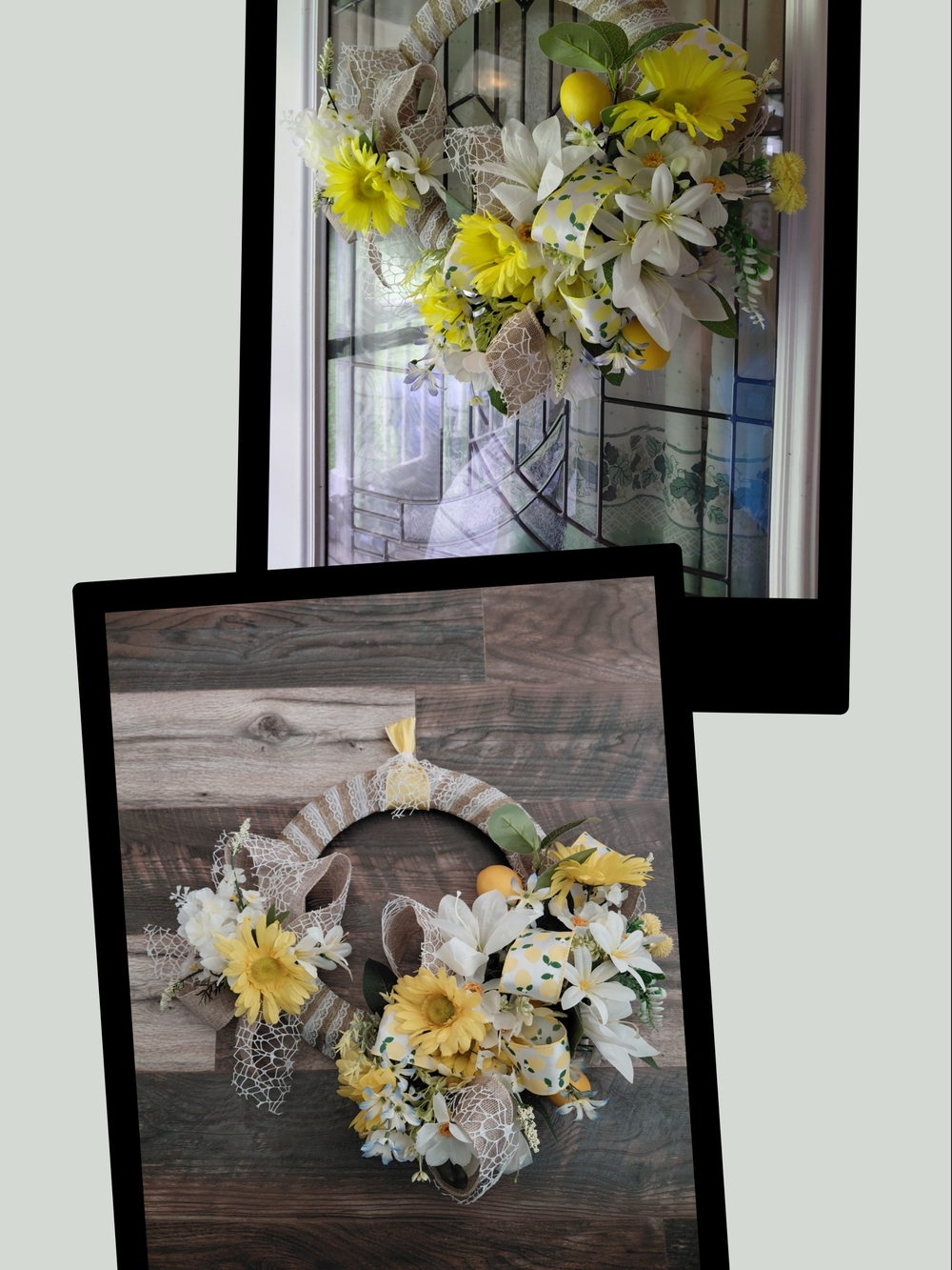 Yellow and White with Lemons Floral Spring/Summer Wreath - Picture 9 of 12